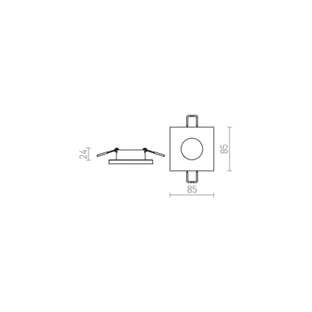 Faretto da incasso ASTOR SQ alluminio pettinato 230V GU10 50W IP65