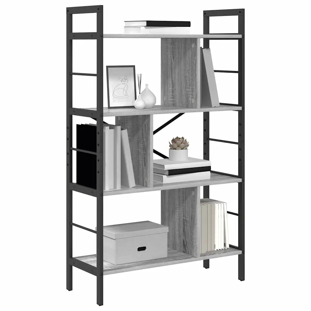 Libreria Grigio Sonoma 75 x 30 x 123,5 cm Legno multistrato