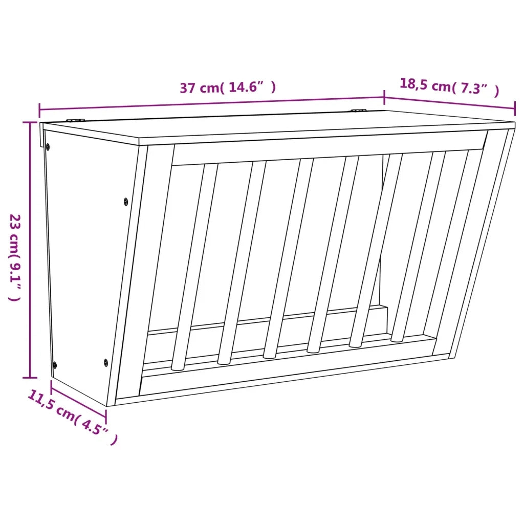 Mangiatoia per Conigli 37x18,5x23 cm in Legno Massello di Abete CFW1145041