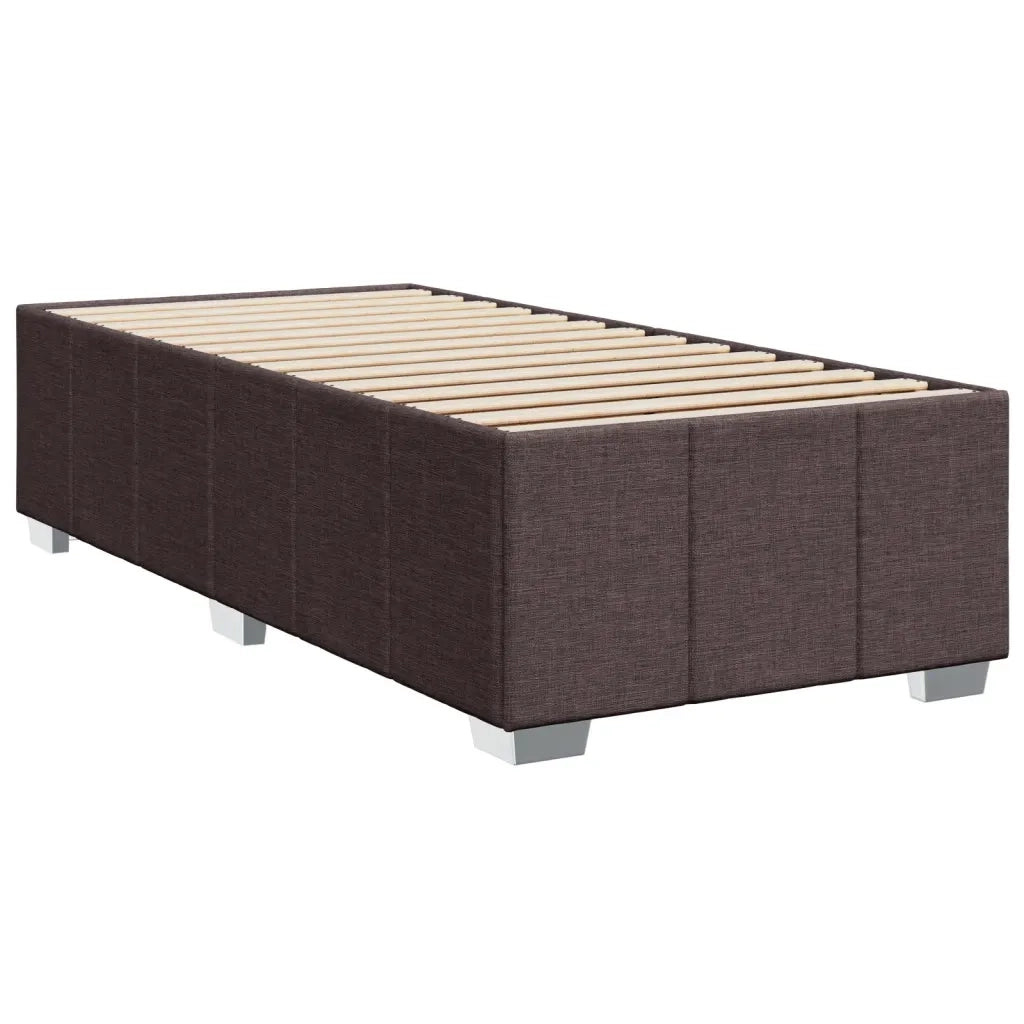 Giroletto a Molle con Materasso Marrone Scuro 100x200cm Tessuto