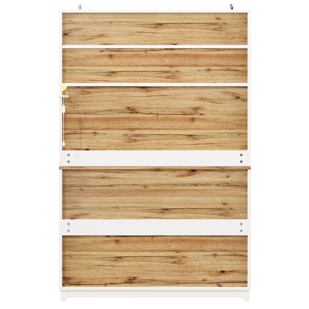 Mobili da cucina, credenze, ante in acrilico, illuminazione a LED, finiture effetto legno, bianco