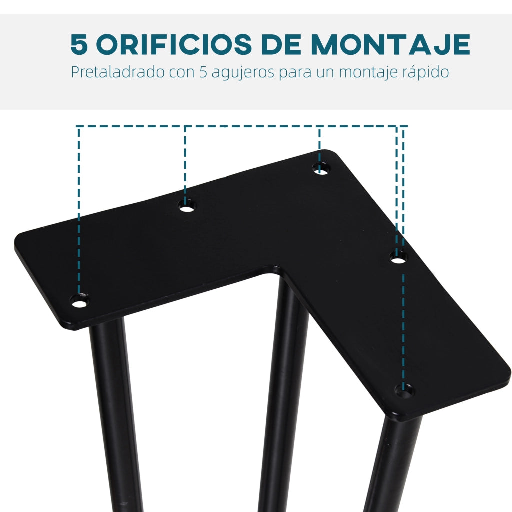 Gambe per Tavolo ¨C zephmum ¨C Nero, Stile Industriale, 12x12x71 cm