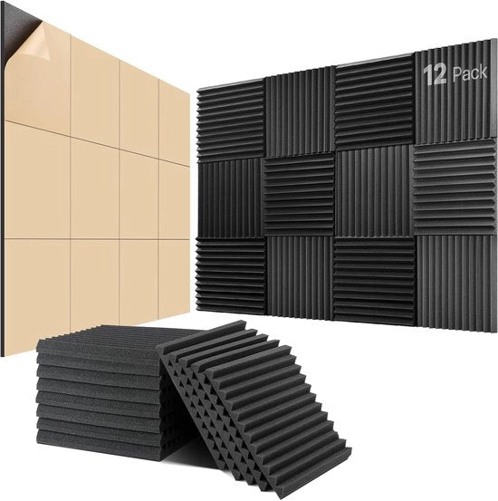 Pannelli di assorbimento acustico - Tappeti di schiuma acustica - Assorbitori di rumore - Riduzione dell'eco - per studi di registrazione e studi casalinghi - Schiuma acustica per studi - Pannelli di assorbimento del rumore - Tegole a cuneo