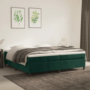 Giroletto a Molle con Materasso Verde Scuro 200x200 cm Velluto 3144702
