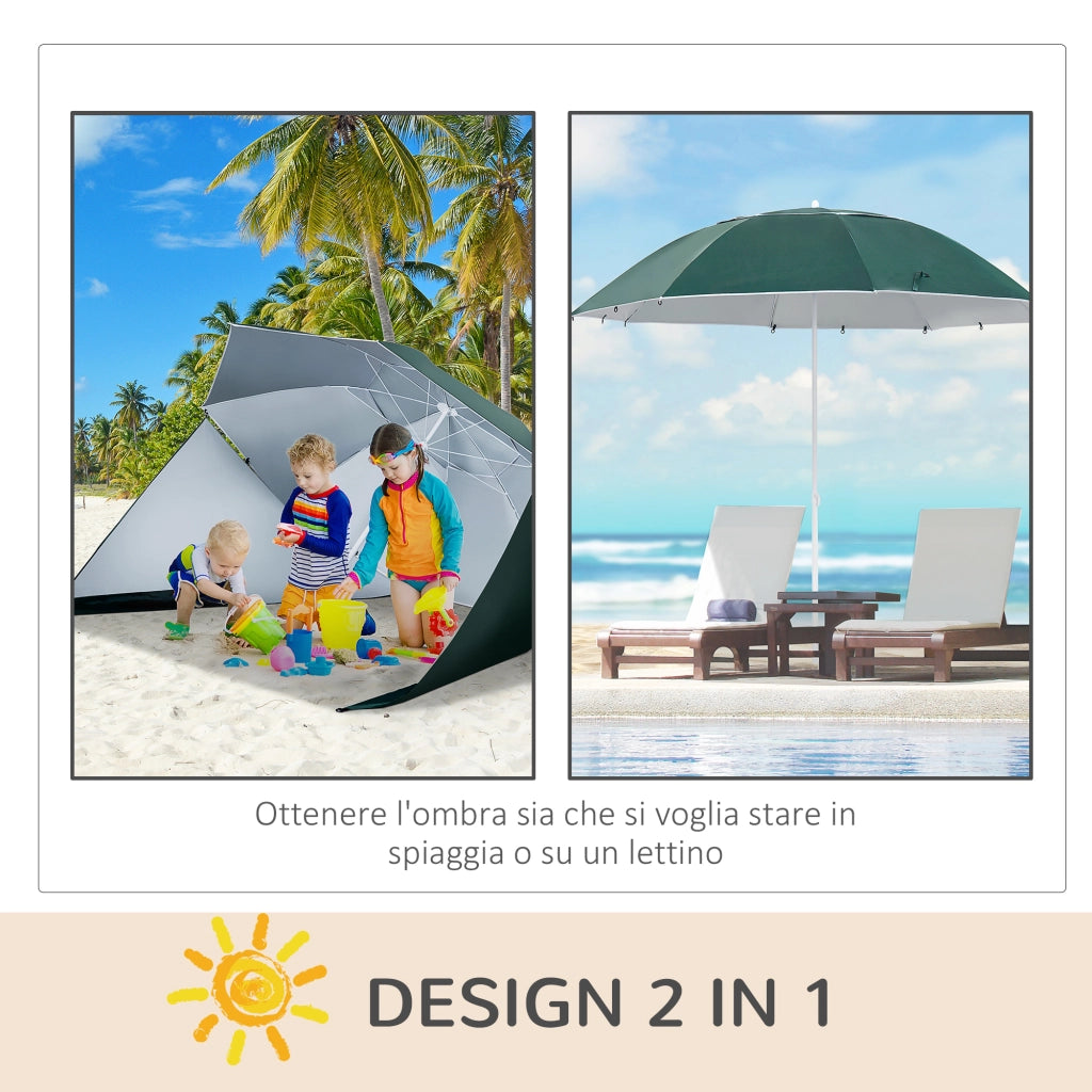 Ombrellone da spiaggia parasole ¨C zephmum ¨C blu navy UPF 50+ con borsa