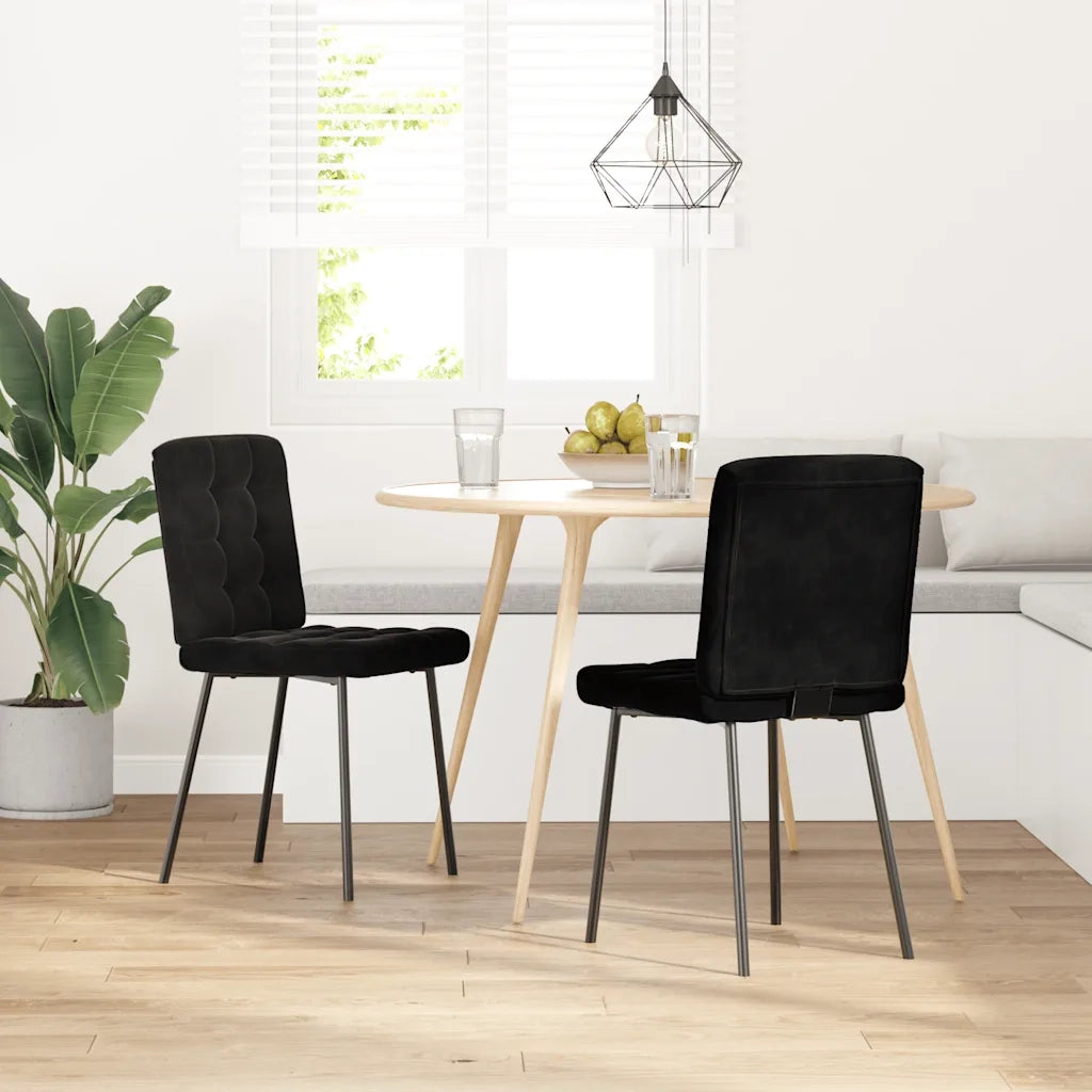 vidaXL Sedie da Pranzo 2 pz Nere in Velluto