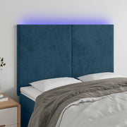 Testiera a LED-Testata con LED Blu Scuro 144x5x118/128 cm in Velluto 830178