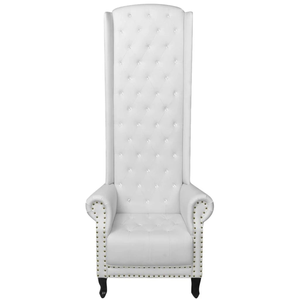Poltrona sedia design lounge lounge club divano da soggiorno con schienale alto bianco 77 x 65 x 181 cm 1102087/3