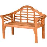 Panca pieghevole in legno per esterni, Panca da giardino in legno massiccio pieghevole da 123cm-Panchine