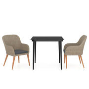 Set da Pranzo da Giardino 3 pz | Set Salotto da Giardino con Cuscini Marrone