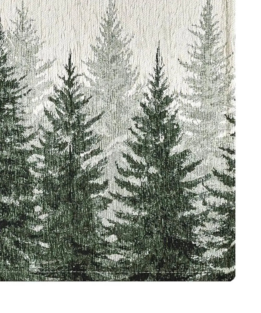 Tappeto moderno ABETI VERDE disegno foresta aghifoglie di montagna, passatoia cucina multiuso lavabile in lavatrice e anti-scivolo cm.55x240