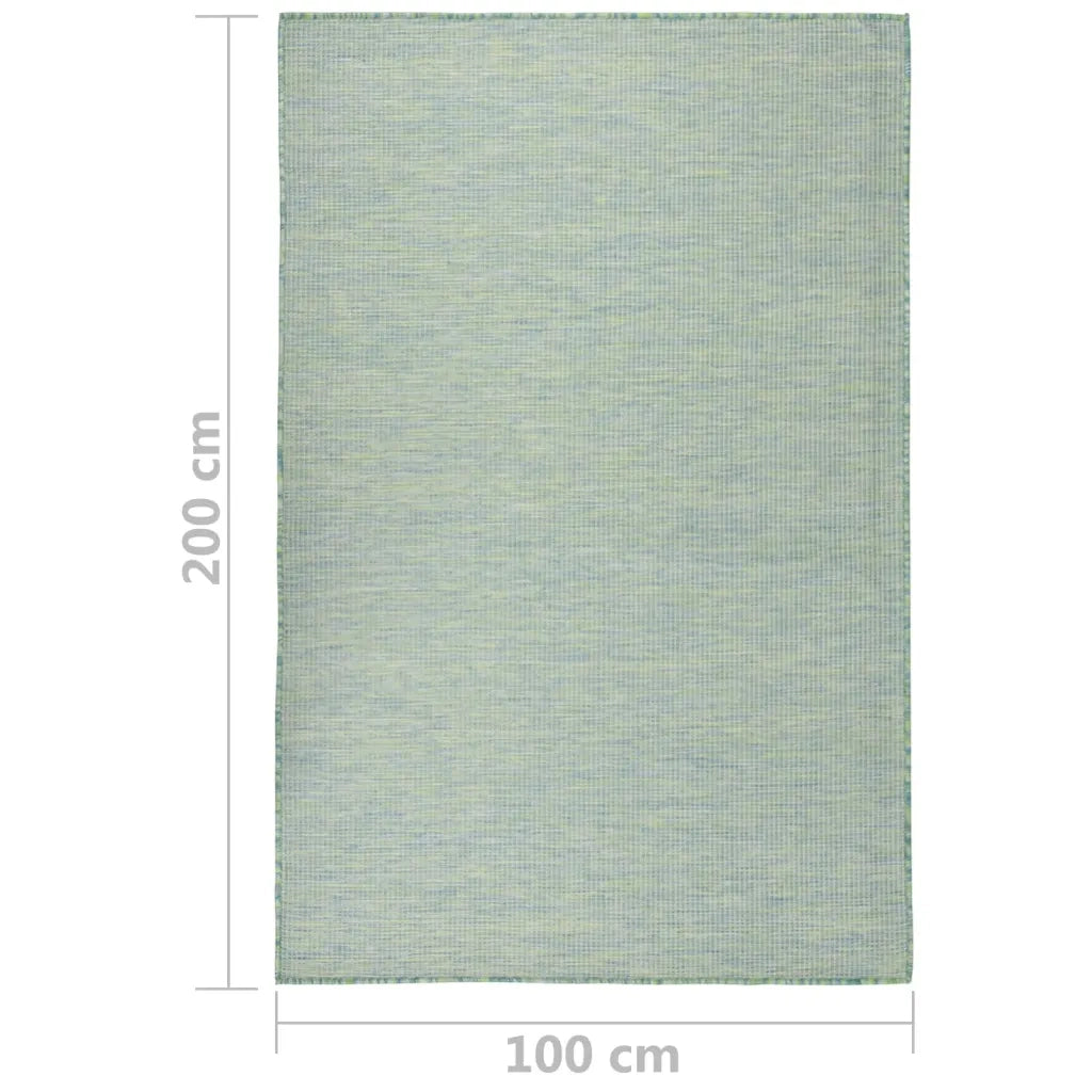 Tappeto da Esterni a Tessitura Piatta 100x200 cm Turchese 340801