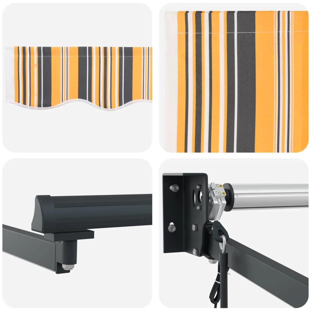 Tettuccio Elettrico Retrattile Giallo e Grigio 2,5 x 2 m