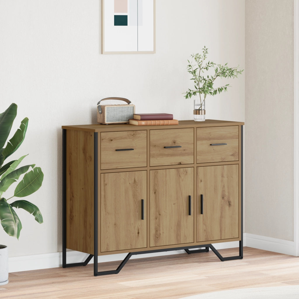 Credenza in Rovere Artisan 97x32.5x74.5 cm Legno Ingegnerizzato