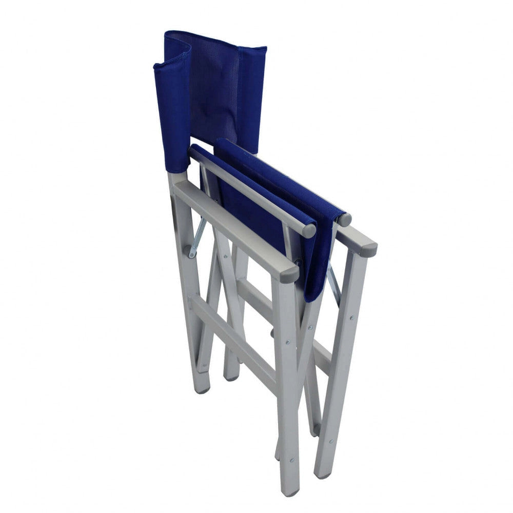 Sedia Regista da Giardino Siena 55x46x45/88 h cm in Textilene Blu