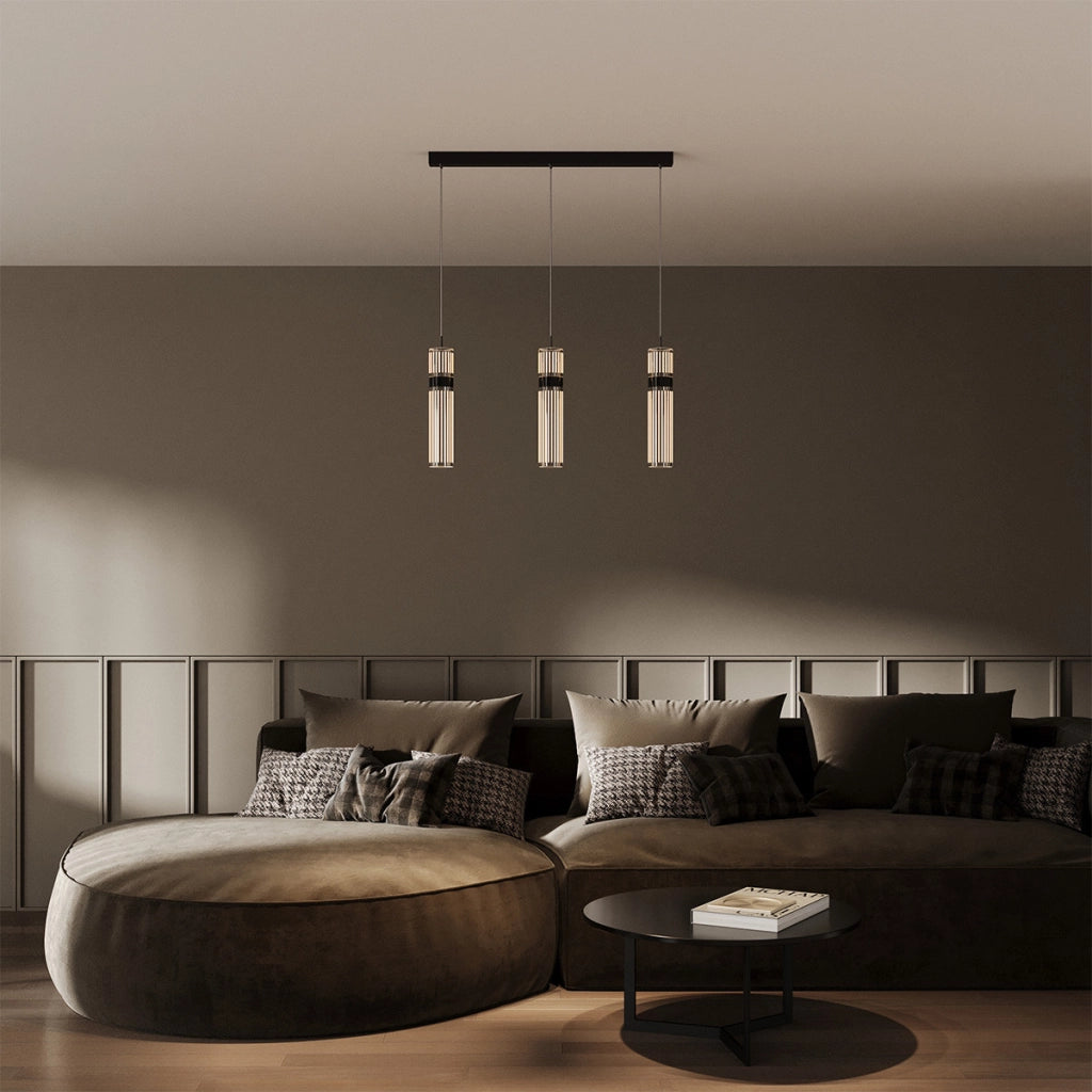Lampada a sospensione Ambiente tubo acrilico cromato LED CCT 6W