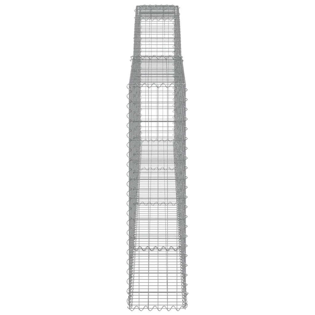 Set di 9 gabbioni ad arco per recinzione gabbia o muro di contenimento 400 x 30 x 120/140 cm ferro zincato argento 02_0041292