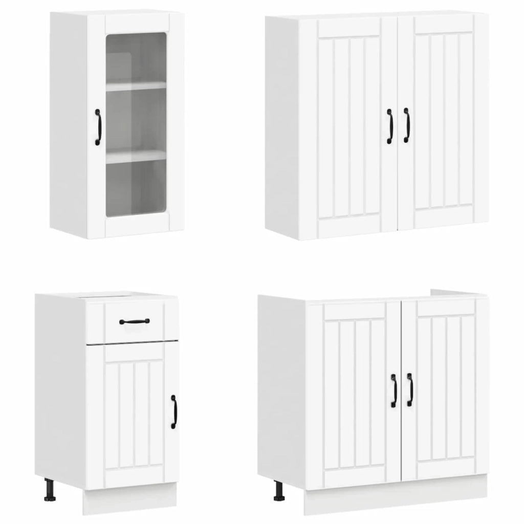 Unità Cucina LUCCA 8 pcs Bianco Legno ingegnerizzato 3438391