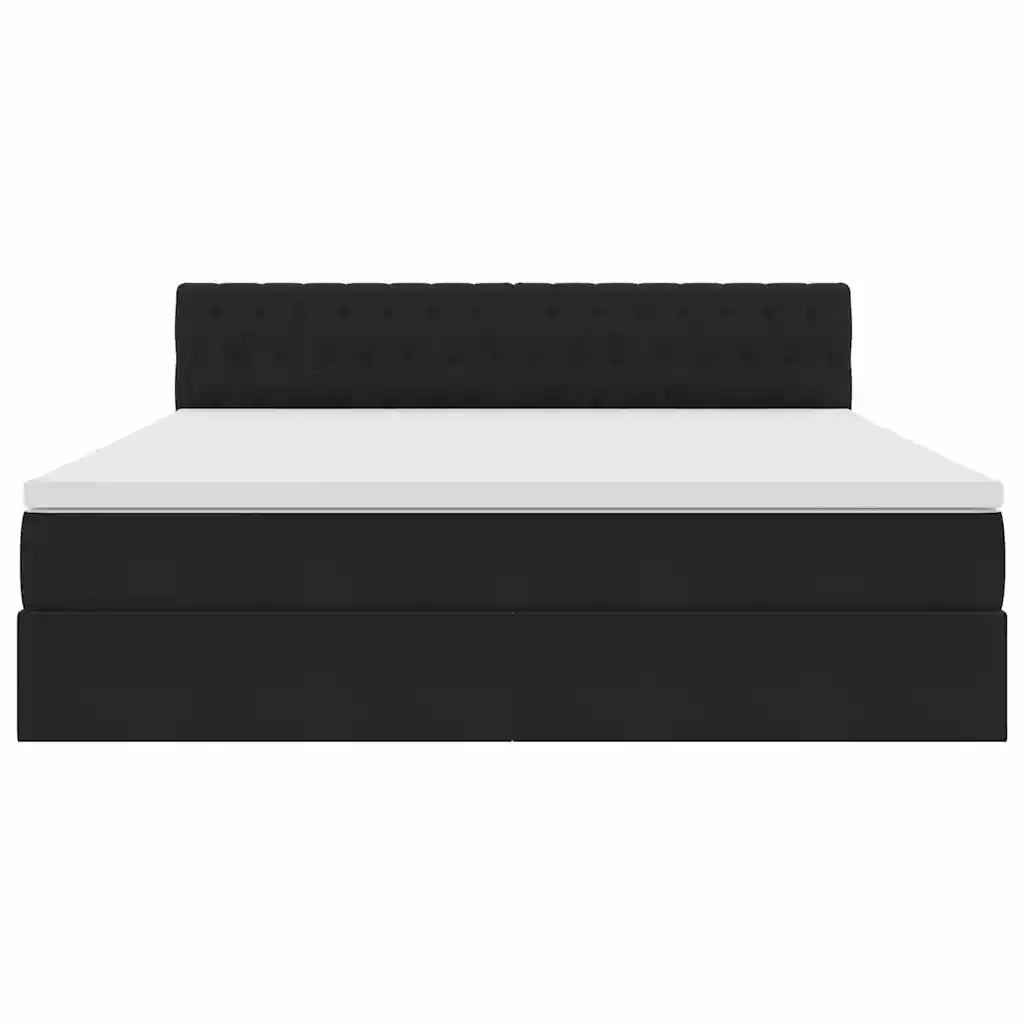Letto con contenitore e LED con led Nero 160 x 200 cm Velluto 3371465