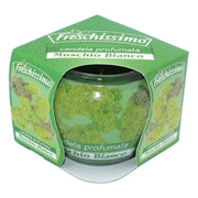 Trade Shop - Set 2pz Candela Profumata Al Muschio Bianco In Vasetto Vetro Decorato Ambienti 85gr 473793 -