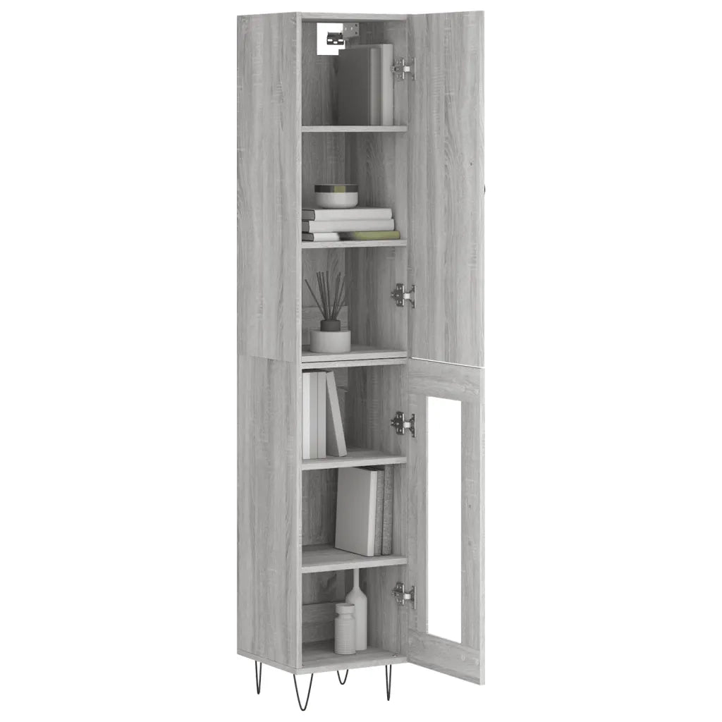 Credenza | Madia | Buffet da pranzo | Armadio da pranzo Grigio Sonoma 34,5x34x180 cm in Legno Multistrato