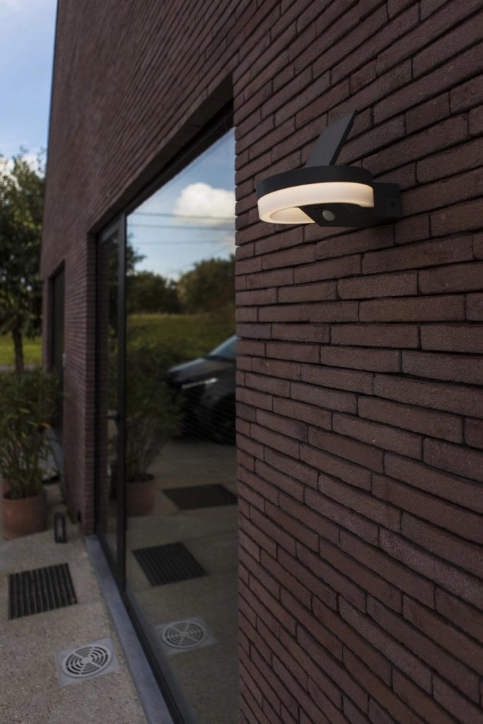 Applique da esterno LED solare tonda antracite RUNDA Lutec