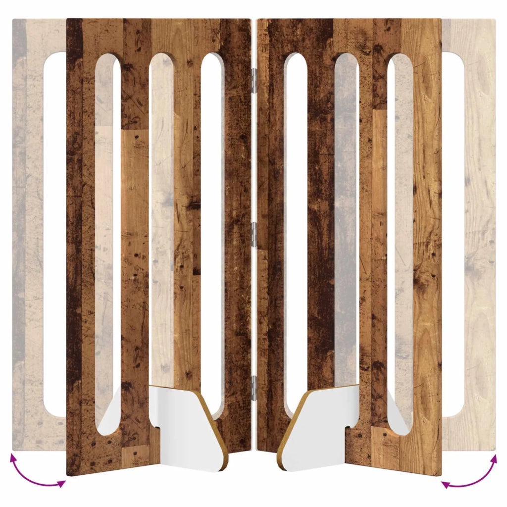 Recinto pieghevole per animali 4 pcs Legno di quercia 8005986