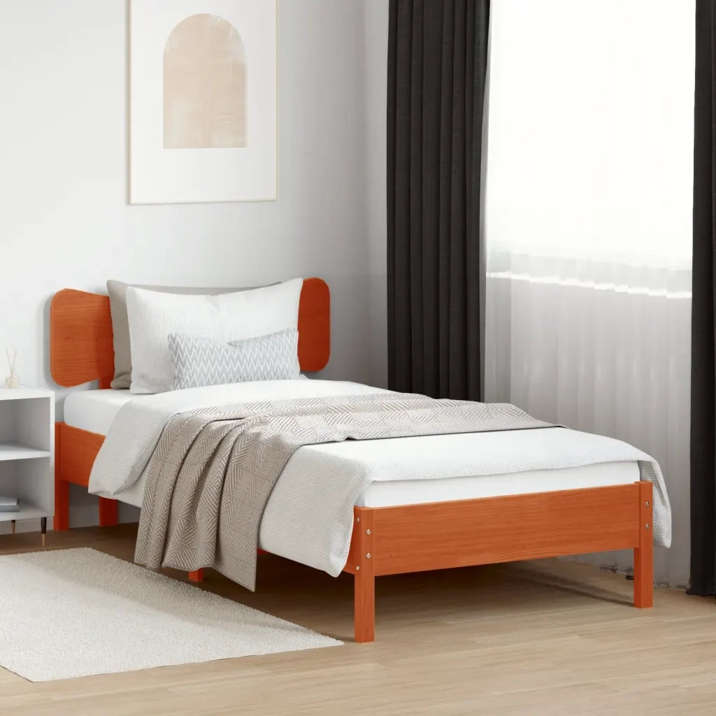 Testiera Marrone Cera 75 cm in Legno Massello di Pino 844800