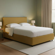 Oldham, Letto Piazza e Mezza Sfoderabile Made in Italy, Giallo Ocra