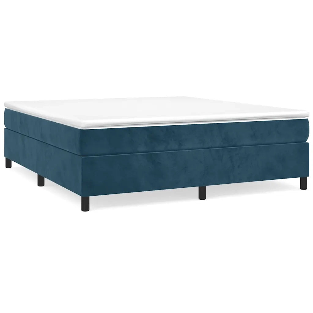 Struttura Letto a Rete a Molle Blu Scuro 200x200 cm in Velluto 3121142