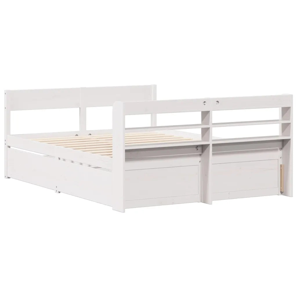 Letto senza Materasso Bianco 140x200 cm Legno Massello di Pino 3307123
