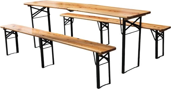 Set da giardino - Ripiegabile - Legno di castagno - 3 pezzi - Resistente all'elemento climatico