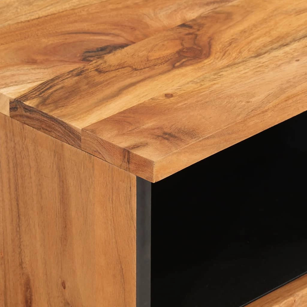 Mobile TV multimediale scaffale TV credenza mobile TV sala da pranzo soggiorno camera da letto 70 x 33 x 46 cm legno massello di acacia marrone 02_0026179