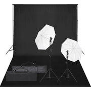 Kit per studio fotografico con illuminazione e fondale nero 02_0042404