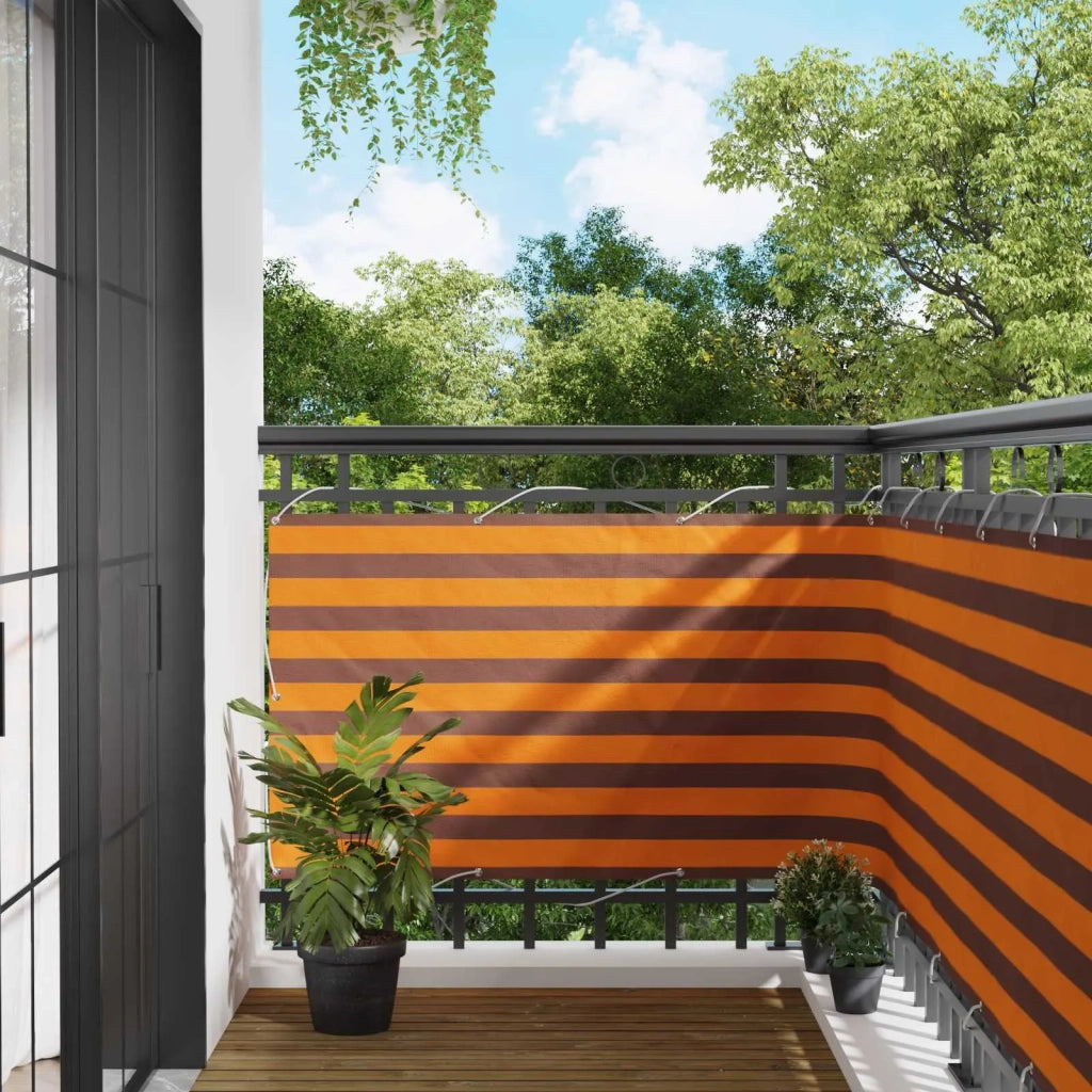 Schermo da balcone | Paravento da Balcone Arancione e Marrone 100 x 1000 cm
