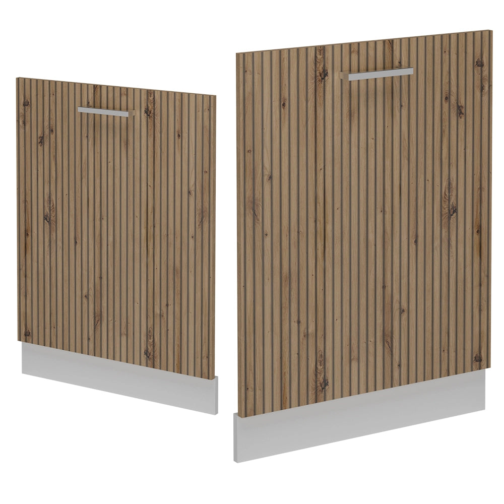Pannello frontale della lavastoviglie R-Line Rovere artigianale/Bianco 60 cm, PL Rovere Vicco