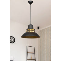 Lampada a sospensione Tibet  nera stile industriale
