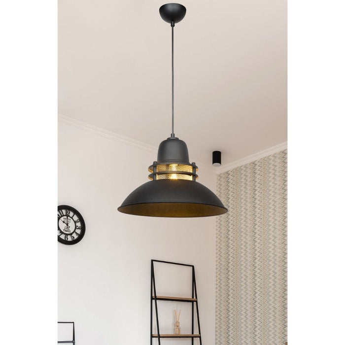 Lampada a sospensione Tibet  nera stile industriale