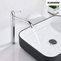 Giulia | Rubinetto da bagno alto Hotel Gastro cromato lucido |. Rubinetto in acciaio inossidabile premium per lavabo alto |Rubinetto ad alta pressione