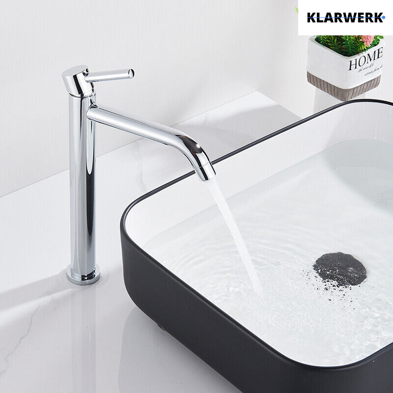 Giulia | Rubinetto da bagno alto Hotel Gastro cromato lucido |. Rubinetto in acciaio inossidabile premium per lavabo alto |Rubinetto ad alta pressione