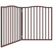 Cancello Cani Pieghevole 2 Pannelli Marrone 160cm Legno Pioppo CFW6652330