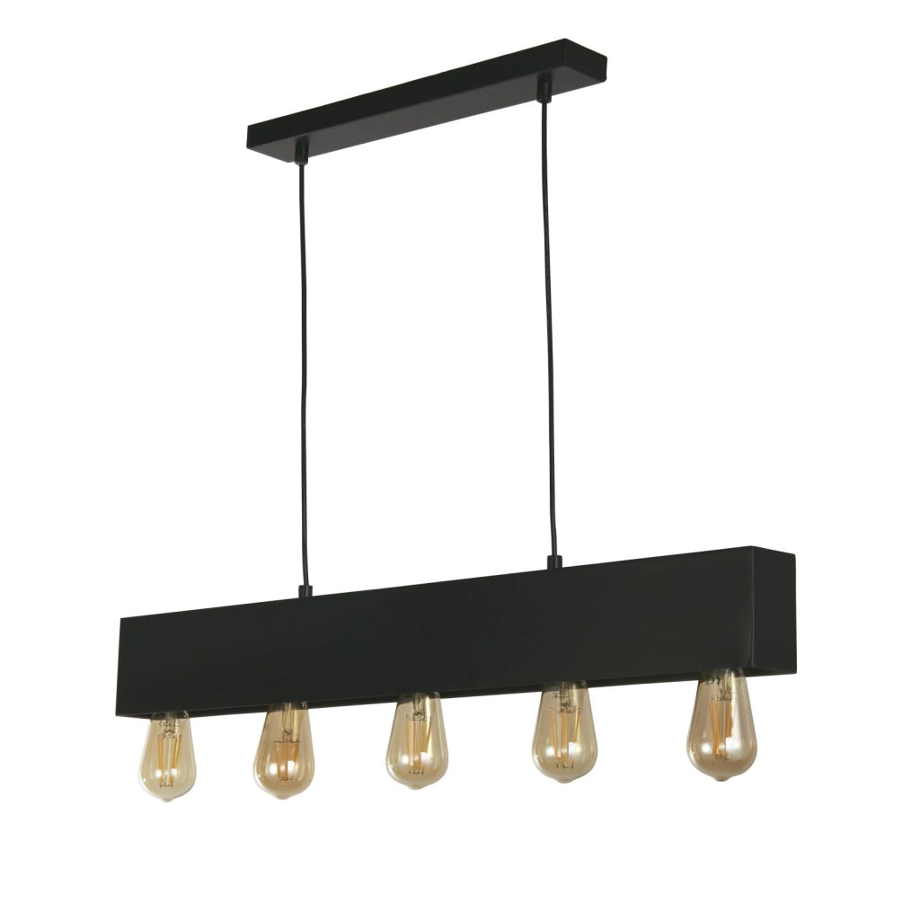 Lampada a sospensione Piano 5Lt Diner Bar - Metallo nero opaco