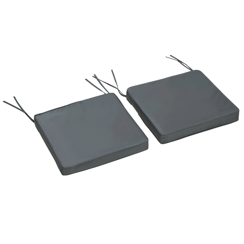 Cuscini per sedie da giardino ¨C zephmum ¨C 2 pezzi, 45x45 cm, grigio scuro, tessuto poliestere