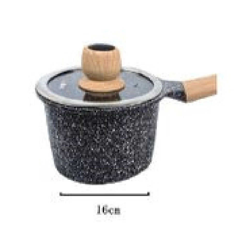 Trade Shop - Pentolino Padella Latte Pentola Bollilatte Con Manico Coperchio 16cm 1,2lt T-9475 -