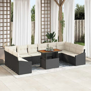 Set Divano da Giardino 11 pcs Nero Poly Rattan 3358623