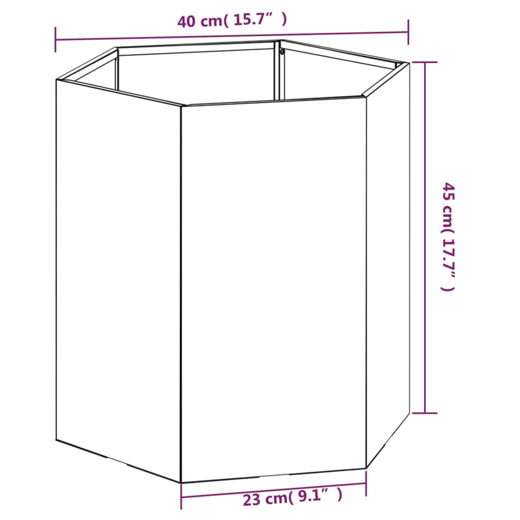 Fioriera rialzata per piante fiori terrazza giardino color ruggine 40 x 40 x 45 cm acciaio corten marrone 02_0038721