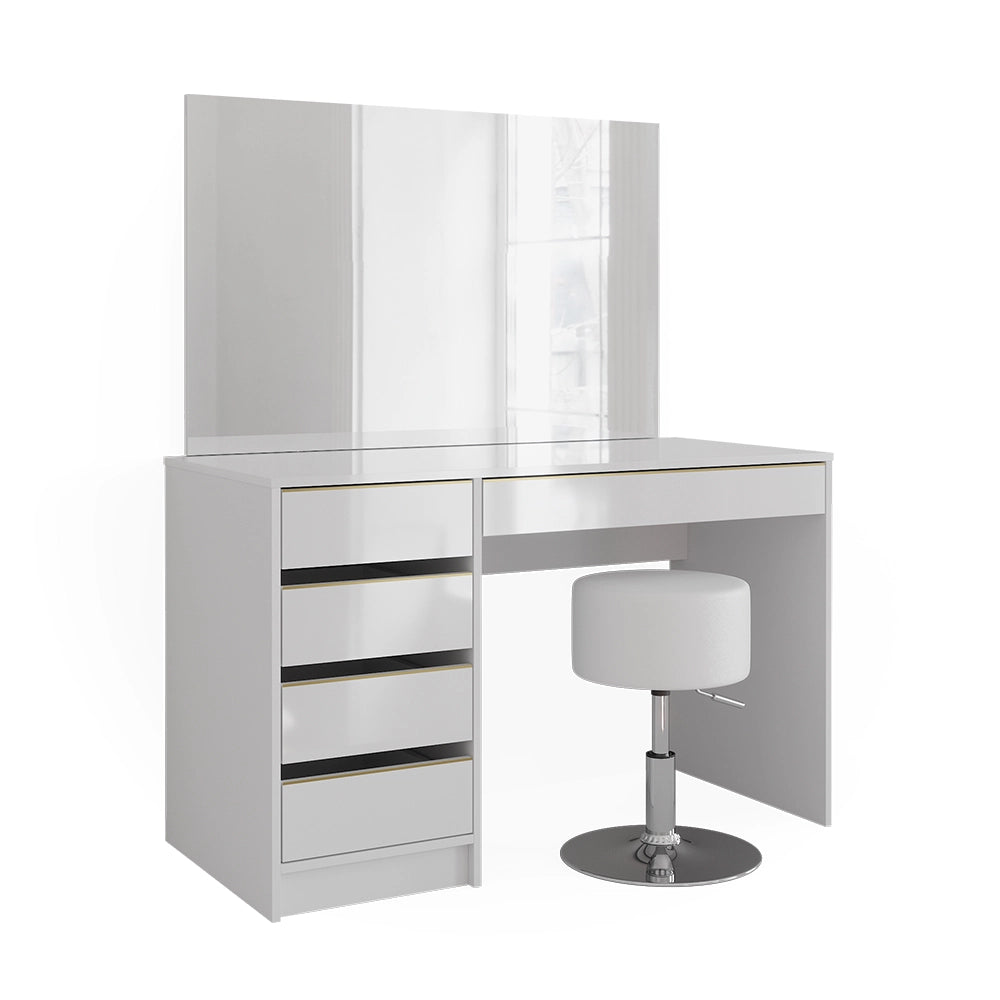 Vicco Set tavolino da toilette Bianco/Oro 55 cm con sgabello
