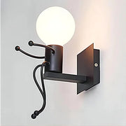 Applique a Parete Attacco E27 Lampada da Parete Omino su Scala IP20 Salone e B&B