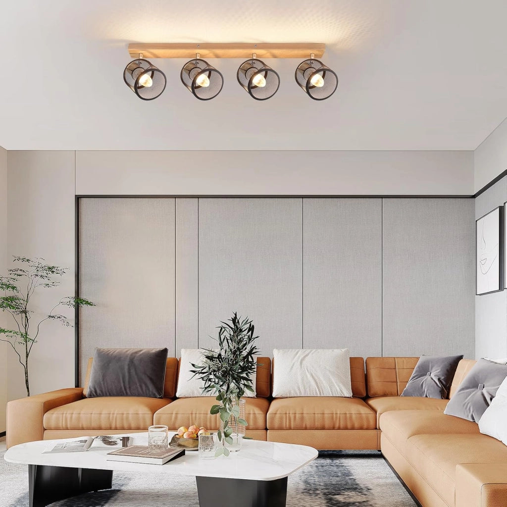 ZMH Faretto da soffitto neri 4 fiamme E14 moderni max 25W per soggiorno