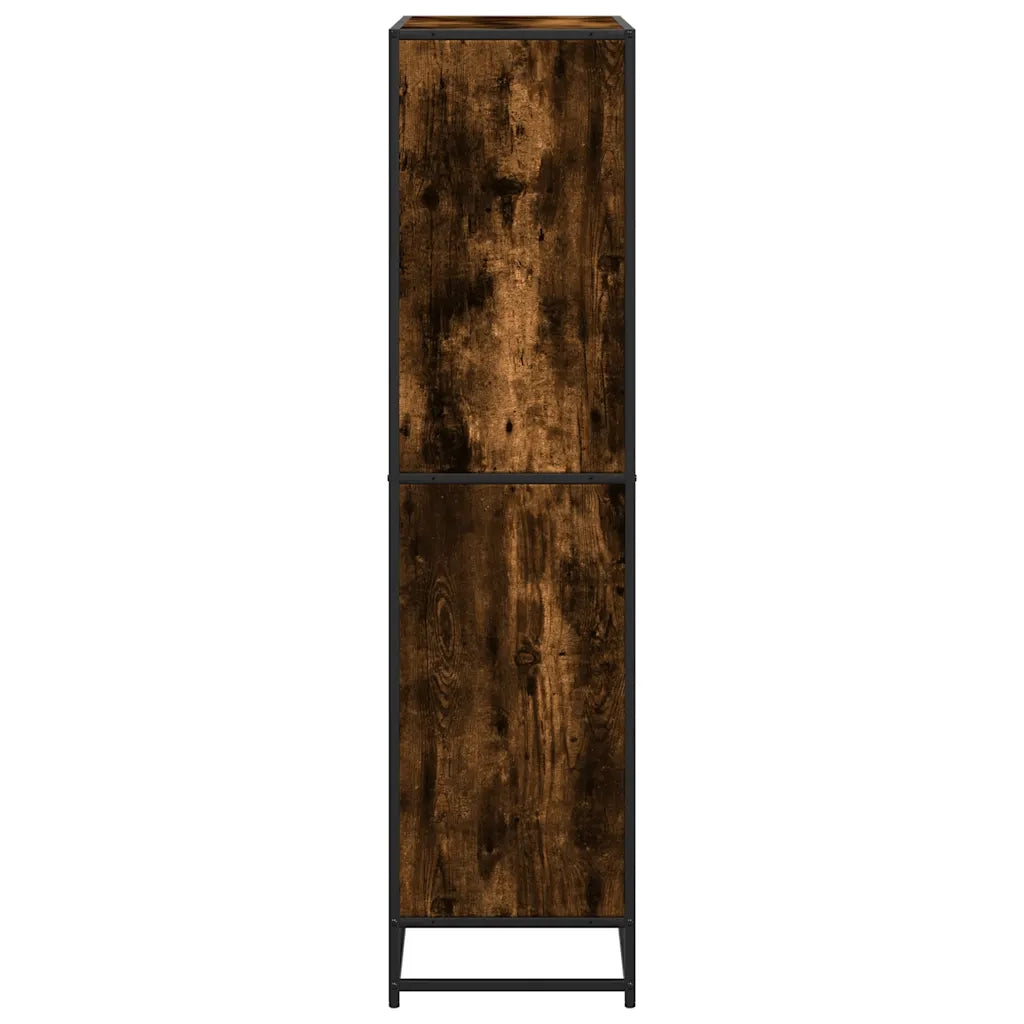 Libreria-Scaffale per Libri-Mobile di Stoccaggio Rovere Fumo 80,5x35x139 cm in Truciolato